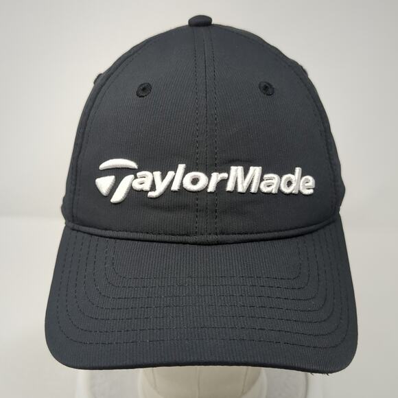 TaylorMade Strapback Baseball Cap Black One Size Adjustable Embroidered Poly - Picture 2 of 10